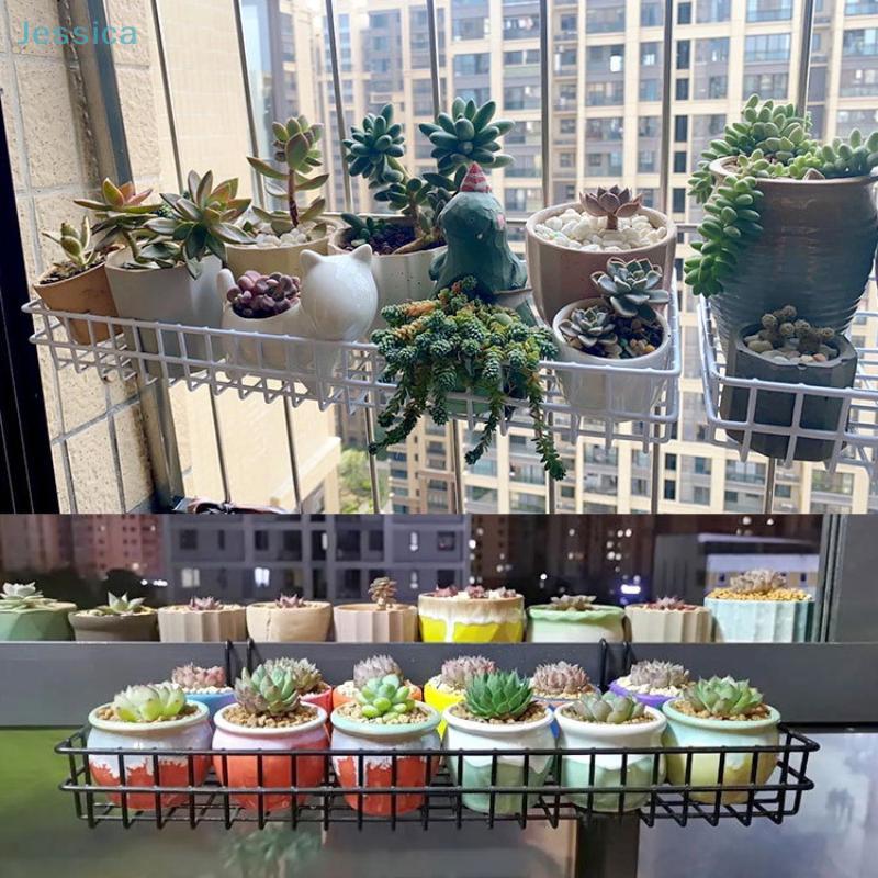 Wire Grid Wall Hanging Baskets-Flower Pot Hanging Shelf Metal Storage Organizers For Home Office Decorative Wall Shelves