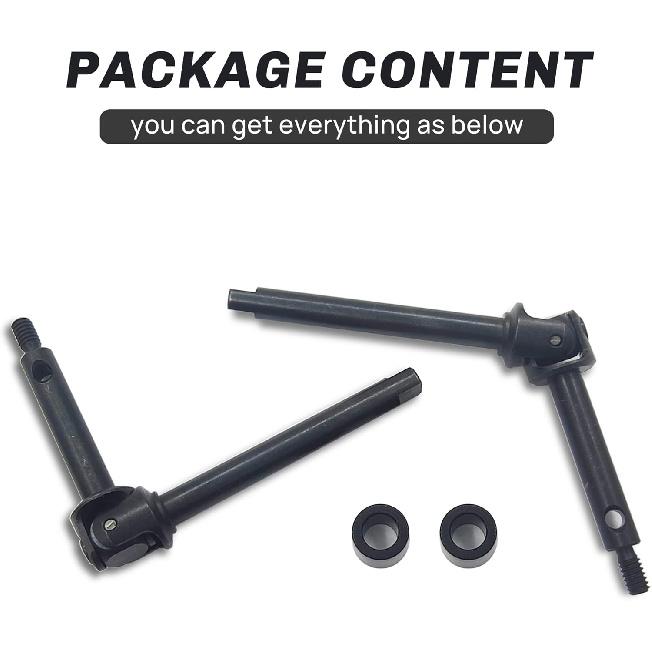RC Steel Front Axle Drive Shaft CVD Front Axle Shafts for 1/24 Axial SCX24 C10/JLU/Bronco/Gladiator/Deadbolt RC Crawler Car (+4mm)