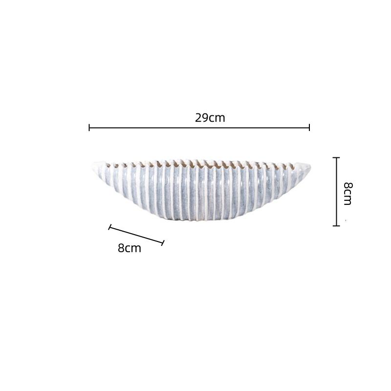 

Керамічна Ручна Робота Смугаста Мушля Молюск Геометрична Прикраса Настільні Аксесуари для Зберігання Декоративні Фігурки Декор Кімнати