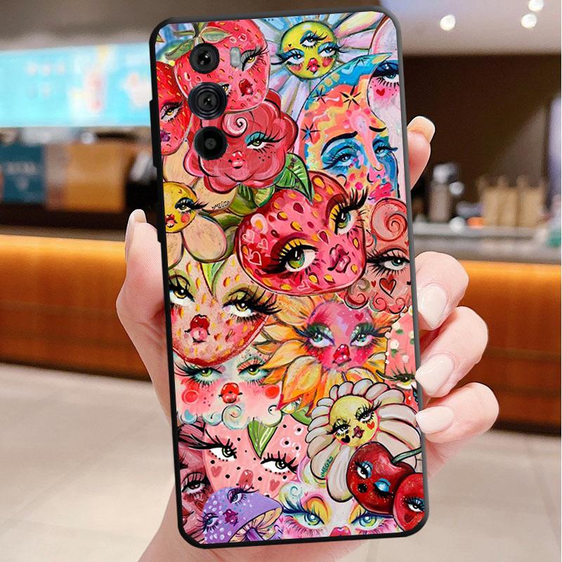 Trippy Blue Alien Eyes Phone Case For Motorola Edge 60 50 40 Pro 60 50 40 30 Ultra Neo Fusion Moto G Play G Stylus G Carcasas