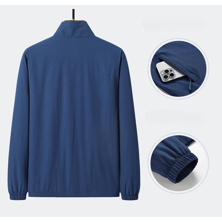 Prodyšná strečová jarní bunda pro muže Lehká volný střih pro muže středního věku sportovní větrovka podzim