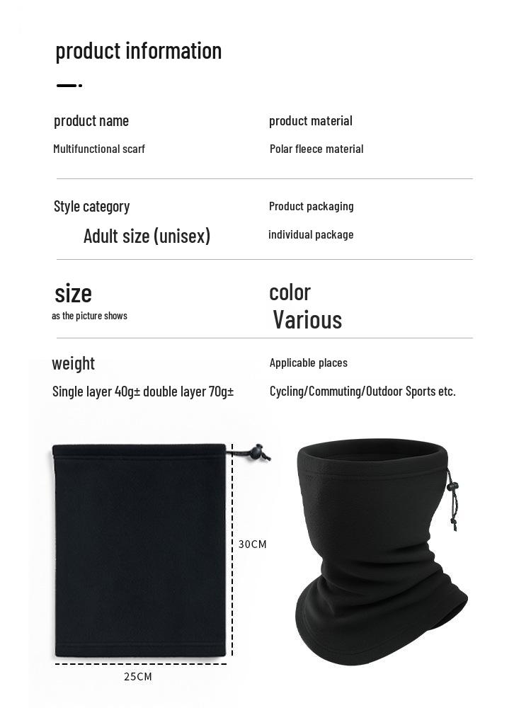 Adjustable Multifunctional Neck Warmer: Windproof Skiing & Cycling Gaiter for Autumn & Winter