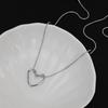 Hollow Heart Pendant Necklace Tiny Silver Color Clavicle Snake Chain Collar for Women Friendship Jewelry