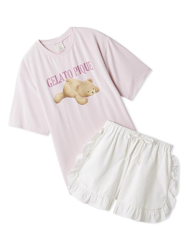 Gelato Pique Bear Striped Shorts Set Women's One-Point T-Shirt & (PWCT252361) (EC Exclusive)