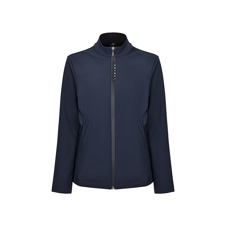 

Li Ning Glory однотонная теплая трикотажная антистатическая куртка женская куртка темно-синего цвета AJDU150-1 3XL