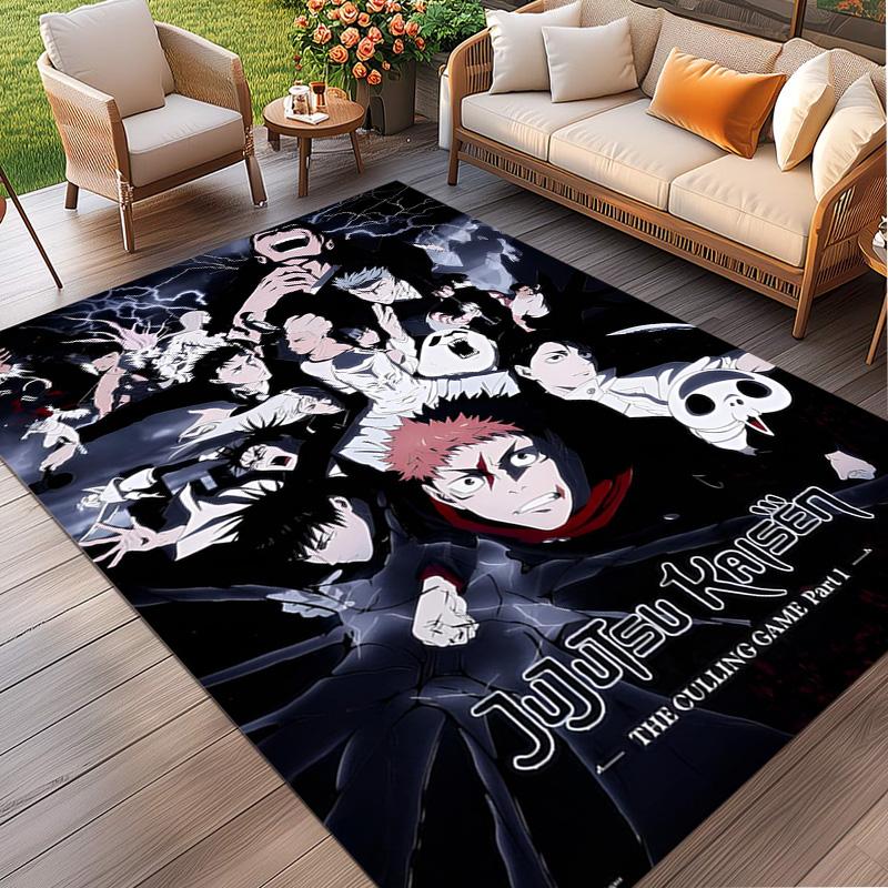 Jujutsu Kaisen Print Rug, Washable Floor Carpet, For Entryway Dorm Laundry Room Office Study, Home Decor Birthday Christmas Gift
