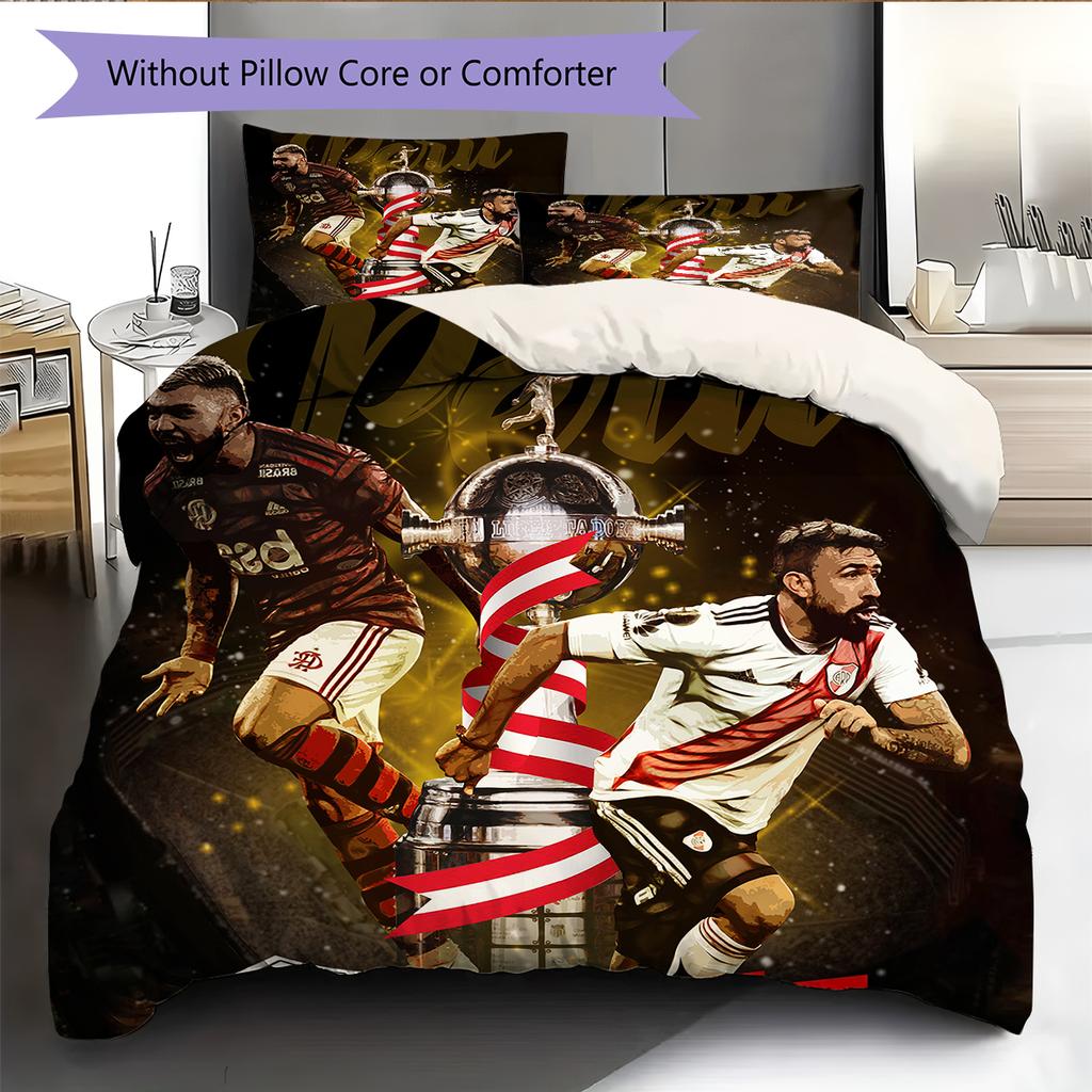 River Plate Football Club Pattern Bedding Home Decoration Birthday Gift (1 * duvet cover + 2 * pillowcase, without core)