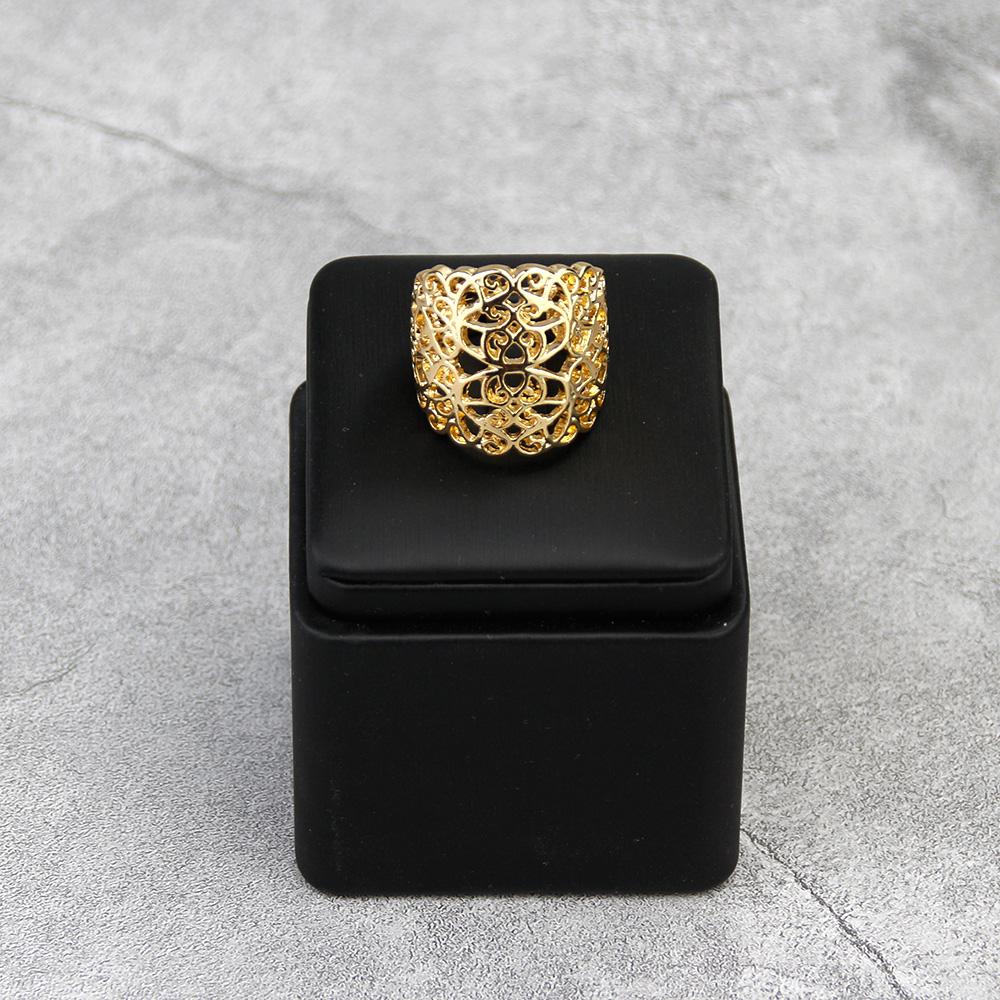 Chic Gold Color Metal Ring for Women Wedding Jewelry Hollow Out Arabesque Bijoux Wholesale