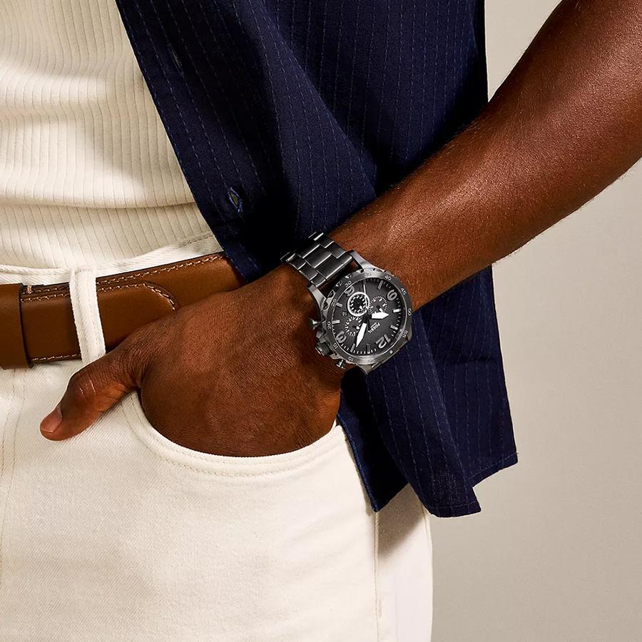 Fossil Men's Quartz Watch - Stainless Steel Case & Strap, Analog Display, Suitable for Daily/Sports Multi-Scene Wear JR1437