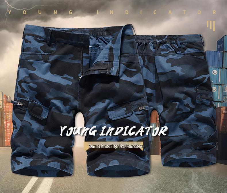 Summer Men's Camouflage Casual Five-Point Work Shorts - European Size, Loose Fit