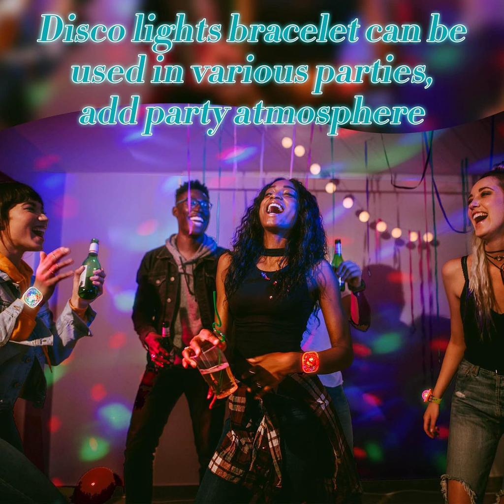 USB Rechargeable LED Wristband Disco Ball Light with Suction Cup Sound Control Mini Stage Light for Party Car KTV Kids Decor