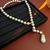 Diamond Studded Water Droplet Pearl Necklace, French Retro Temperament, Collarbone Chain, Light Luxury, High-end Accessories