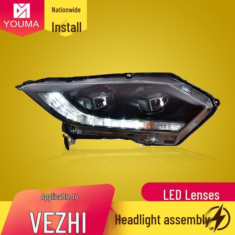 

LED Lens Headlight Assembly for 2015-2018 Honda Vezel with Blue Daytime Running Lights & Sequential Turn Signals