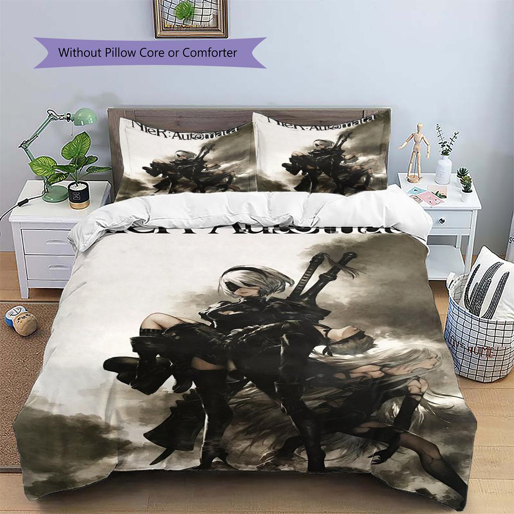 NieR Automata Daily Use Bedding Nice Fan Gift Anime Patterned Duvet Cover Set & Case Bedroom Ornament Exquisite Case -xia122