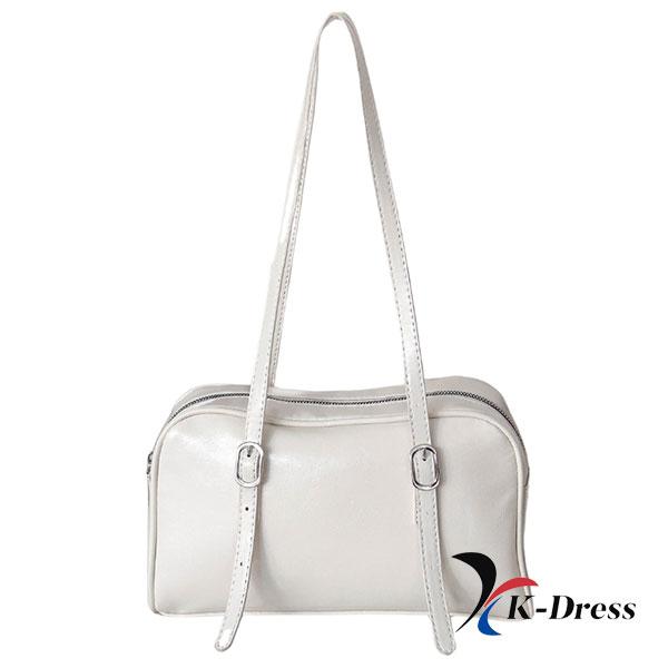 

Шкіряна квадратна міні-сумка Boston (2 кольори) 27x9x16cm слонова кістка