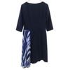 MAX&CO Five-quarter sleeve switching Long dress 40 Navy system Back zip Women Used