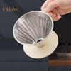Coffee Filter Cone Stainless Steel Hand Drip Pour Over Coffee Funnel with Spiral Ribs Dishwasher Safe V-Shaped Coffee Filter for Most Coffee Makers
