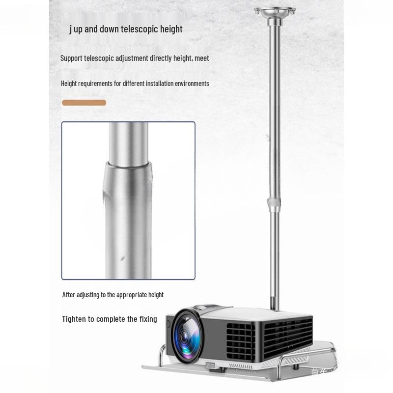 Versatile Projector Ceiling Mount and Wall Bracket with Retractable Lift and Shelf