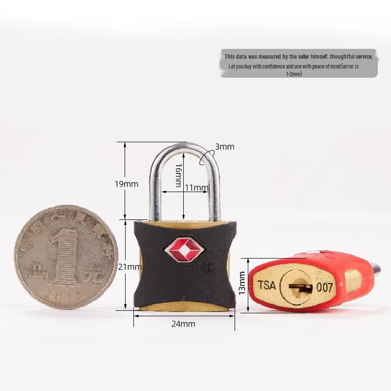 Waterproof Brass-Coated TSA Padlock for Suitcases, Gym Lockers, and Drawers.