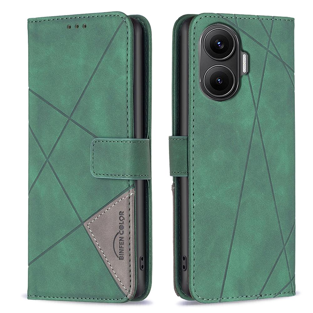 BINFEN COLOR Pro Xiaomi Poco F7 5G/Redmi Turbo 4 Pro 5G Pouzdro na telefon Peněženka Stojánek Geometricky potištěný Kožený kryt