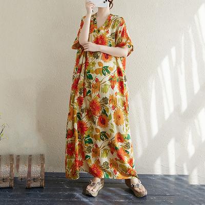 Robe imprimée à col en V ZMY1107
