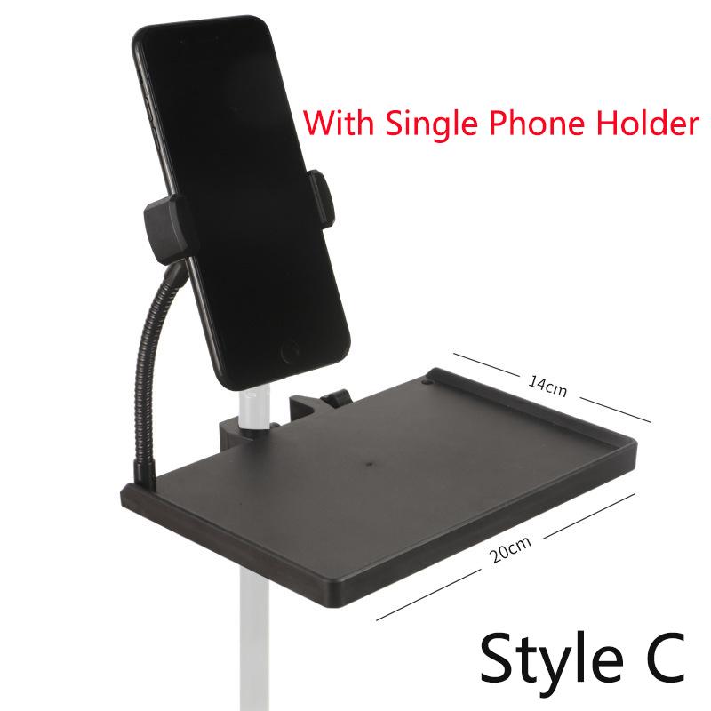 Microphone Stand Tray Mic Stand Tray with Phone Holder Adjustable Clamp On Stand for Singing Podcast Recording Streaming Stage