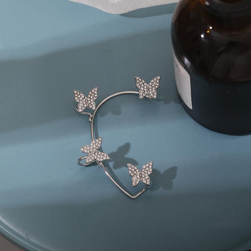 Korean Style Butterfly Ear Clips Without Piercing For Women Sparkling Zircon Ear Cuff Clip Earrings Wedding Party Zircon Gifts