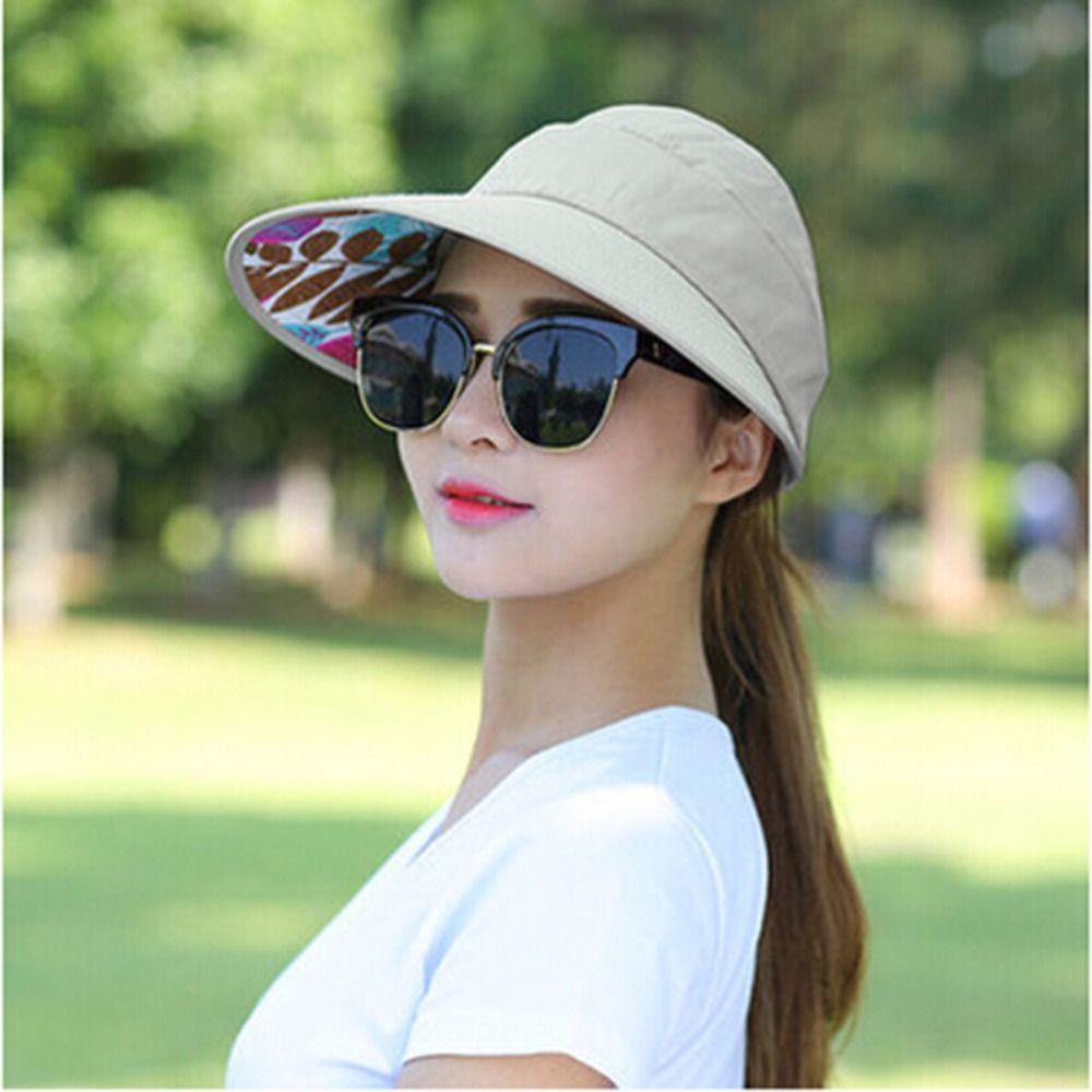Foldable Sun Hat Fashion Wide Brim Anti-UV Beach Cap Golf Cap Casual Hats Summer