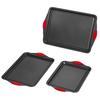 Baking Pan Set 3-Piece Nonstick Carbon Steel Set with Silicone Handles
