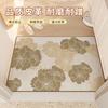 Support Flower Pu Leather Home Floor Mat Household Door Door Foot Pad Waterproof And Non-Slip Leave-In Carpet Floor Mat