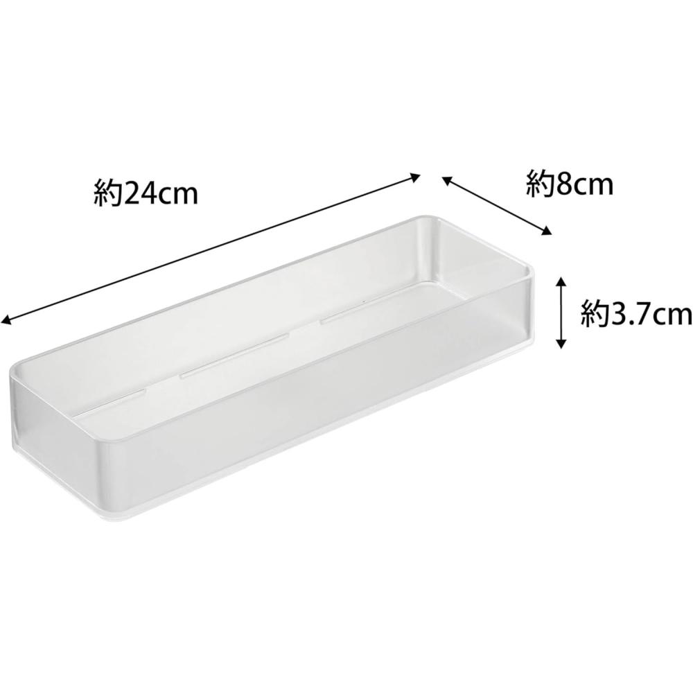 Yamazaki Drawer Organizer Case L 2 Pieces Set stackabLe White W8 D24 H3.7cm 3644