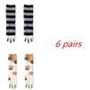 6 Pairs Autumn Winter Coral Velvet Socks Cute Cat Claw Socks For Women Girls Middle Tube Thickened Sleep Socks Home Floor Socks