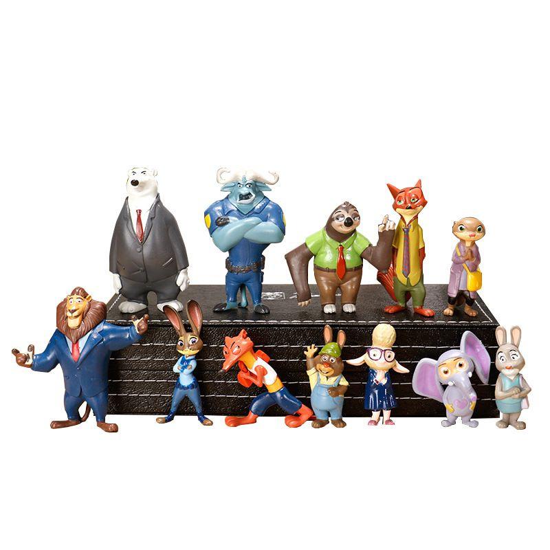 Figurines Mini Poupées Zootopia Vibrantes 12 pièces Mettant en Vedette Judy Hopps Et Nick Wilde Pour Enfants