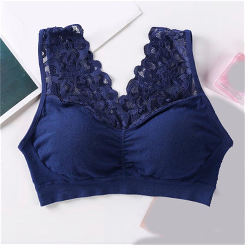 Women Sexy Lace Wire Free Underwear Push Up Bra with Pad Cozy Chest Wrap Bras