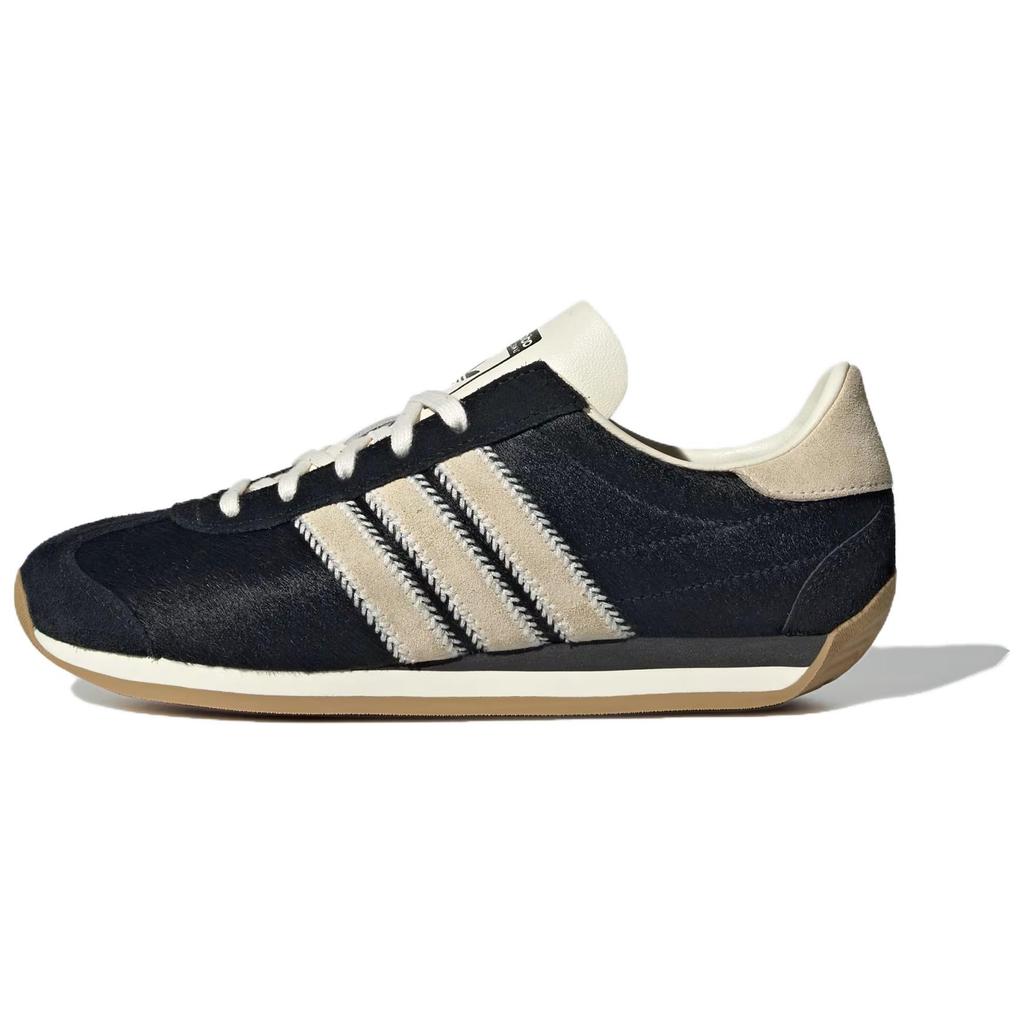 Adidas Country OG Black Pony Hair Women Sneakers Core-Black Cloud-White Golden-Beige JQ0545