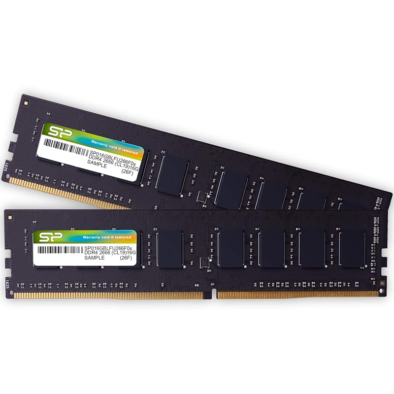 Silicon Power Desktop PC Memory DDR4 3200 PC4-25600 16GB X 2 (32GB) 288Pin 1.2V CL22 SP032GBLFU320F22