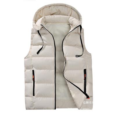 Winter Hooded Vest Men's Fattened Vest Down Cotton Piled Thickened Warm New Trendy Vest