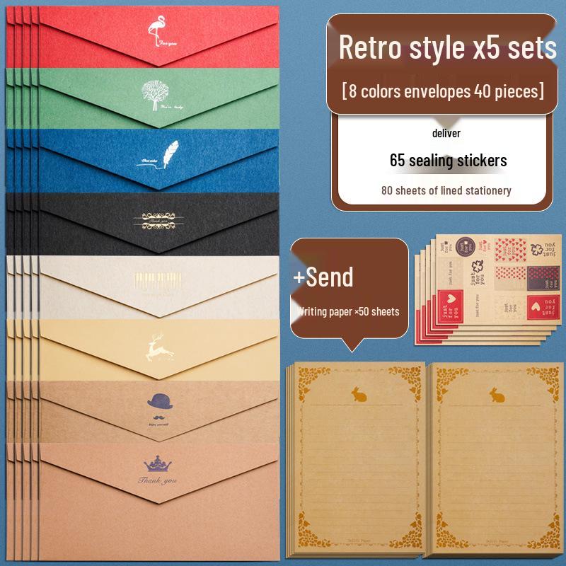 Nordic Style Literary Retro Envelope & Letter Paper Set - Love Letter & Greeting Card Collection