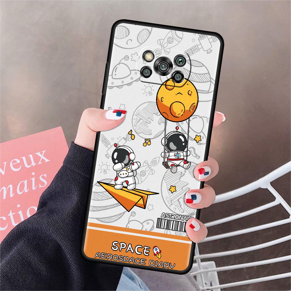 Case For Xiaomi Mi Poco X3 NFC X4 Pro F3 F4 GT M4 M3 F1 C40 11 Lite 11T Soft Silicone Funda Phone Cover Fashion Cool Astronaut