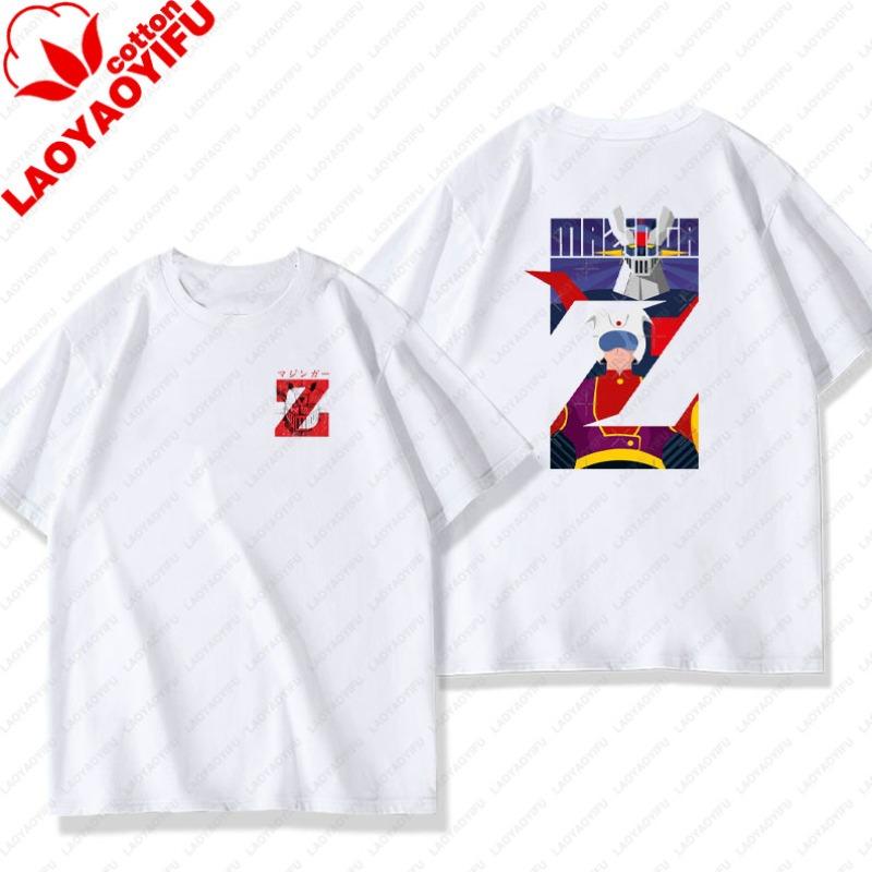 Unisex Cotton TShirts Mazinger Z Anime Robot Summer Casual Fashion Short Sleeve T Shirt Oversized Harajuku Tees Tops Kid Clothing
