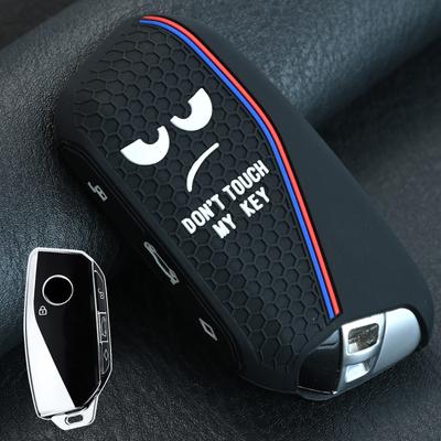 Silikon-Schlüsselring-Kettenetui-Halter-Abdeckung Shell Protector 3-Taste für BMW Ix X1 I4 XM I7 2 3 5 7 Serie X3 X5 2024 2022 2023