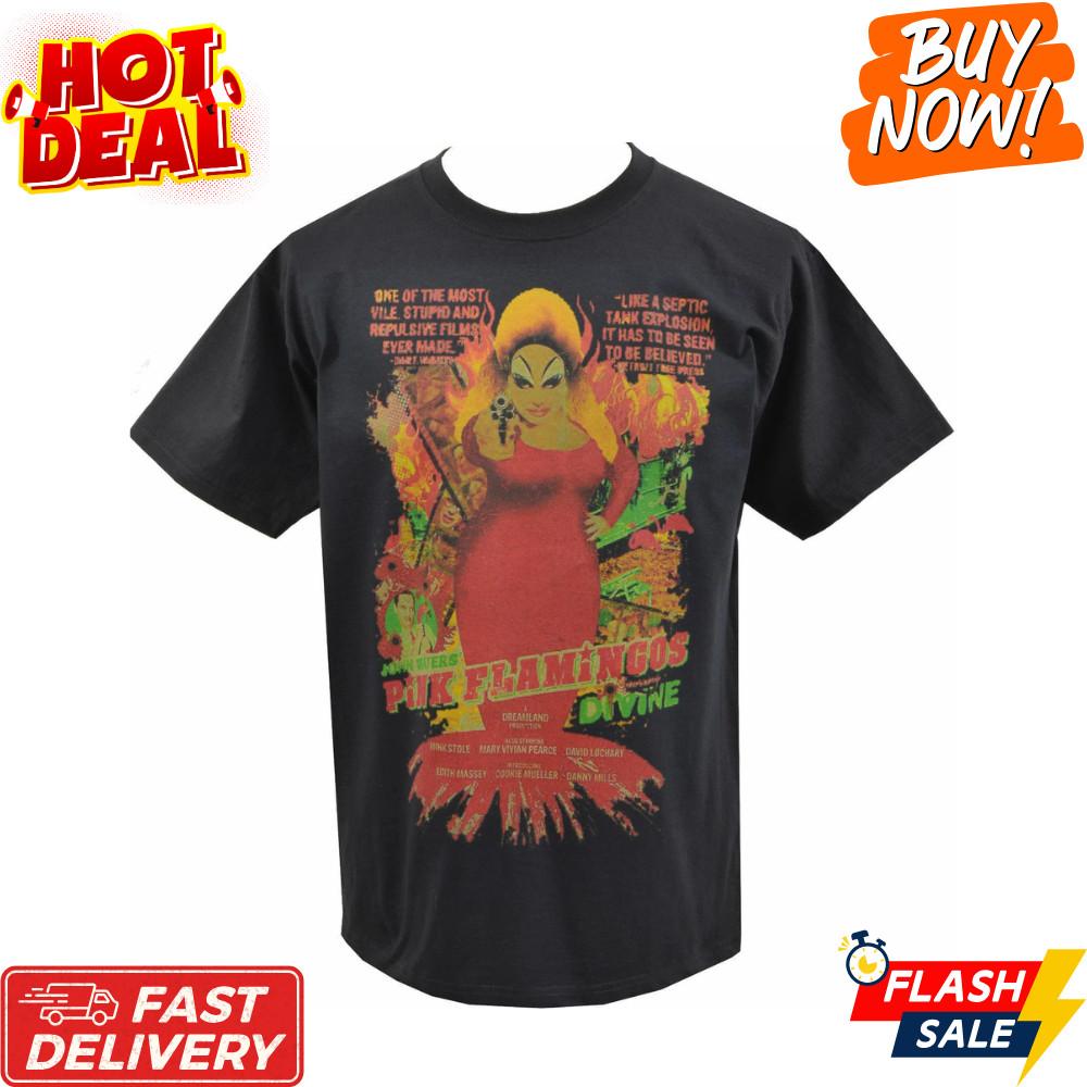Mens Divine Inspired Pink Flamingos LGBTQ Drag Queen Disco Diva Movie T-Shirt Unisex T-Shirt XL