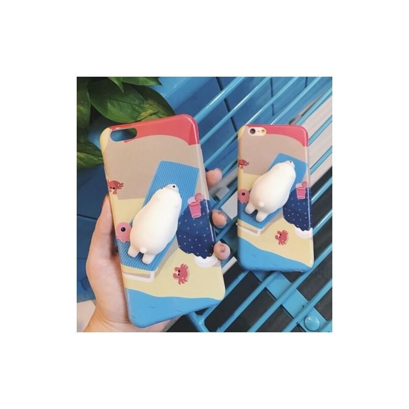 Zachte 3D Squishy Siliconen Kat Panda TPU Telefoonhoesje Cover Voor Iphone 6 6s 7 Plus