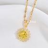 Sunflower Necklace Women'S Simple High Trend Versatile Zircon Pendant Clavicle Accessories