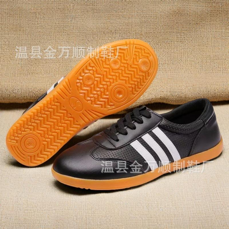 Tai Chi Shoes Men's and Women's Soft Cowhide Beef Tendon Sole Tai Chi Practice Training Sports Spring and Summer Mesh Shoes Leather Martial Arts Shoes