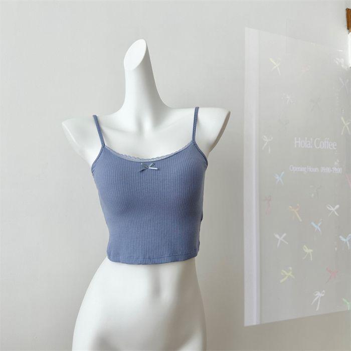 

Кружевной кружевной жилет на подтяжках, женский новый сексуальный внутренний костюм с подкладкой на груди, короткий базовый топ one size