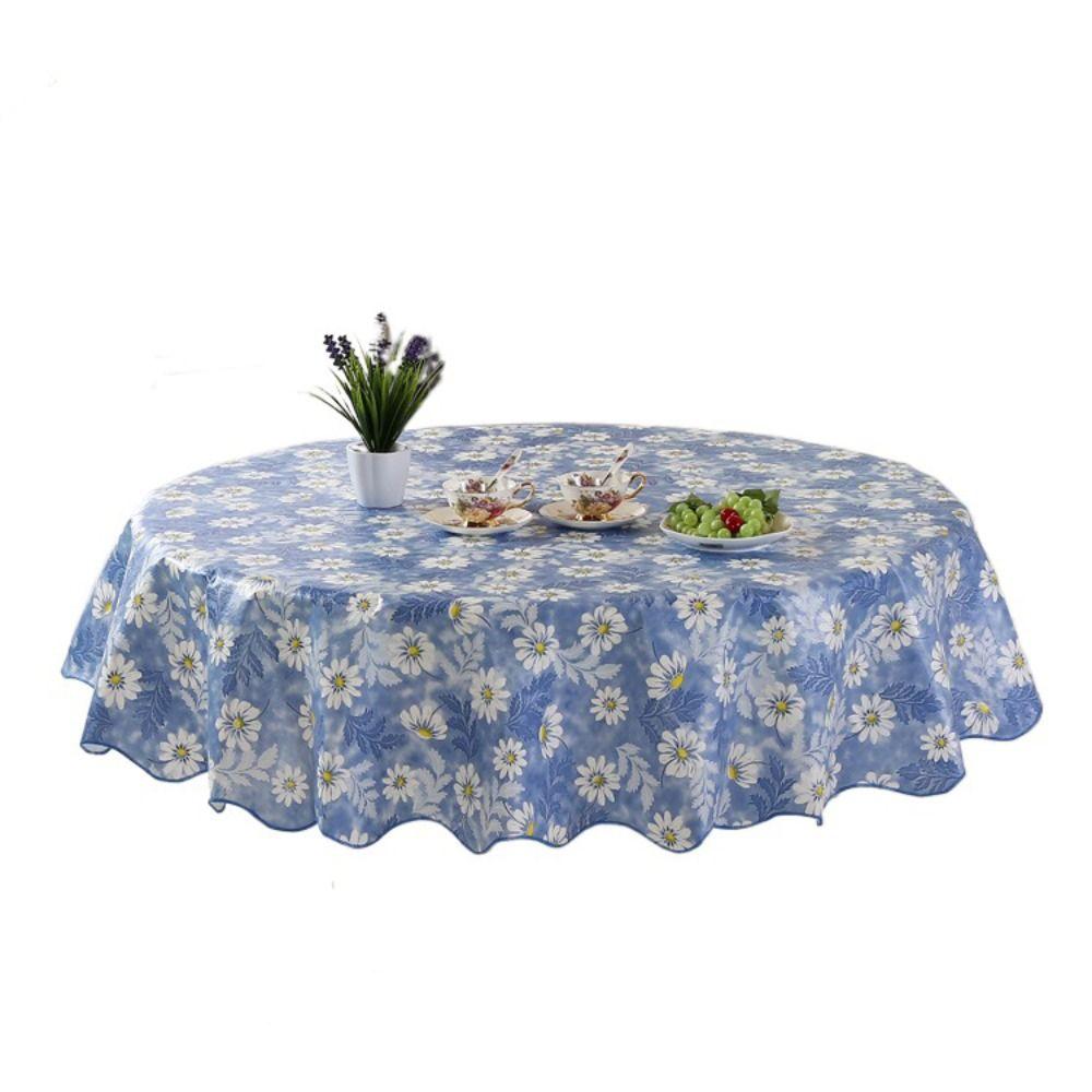 Flower Pattern Printed Tablecloth Oil-proof Table Cover Rose Round Table Cloth  Home Decoration