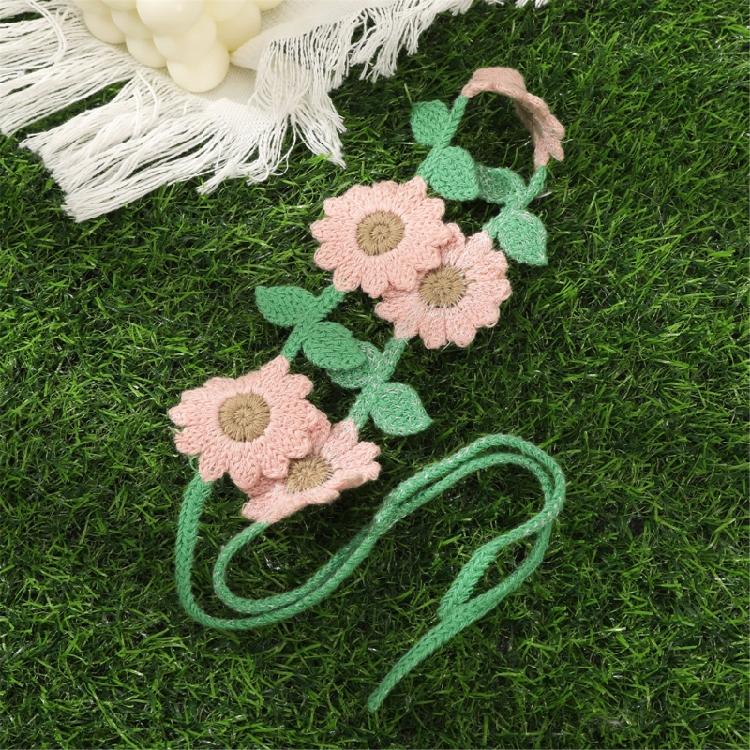 Soft Knitted Flower Hairband Adjustable Headwrap For Sensitive Scalp Beach Wedding Or Daily Use