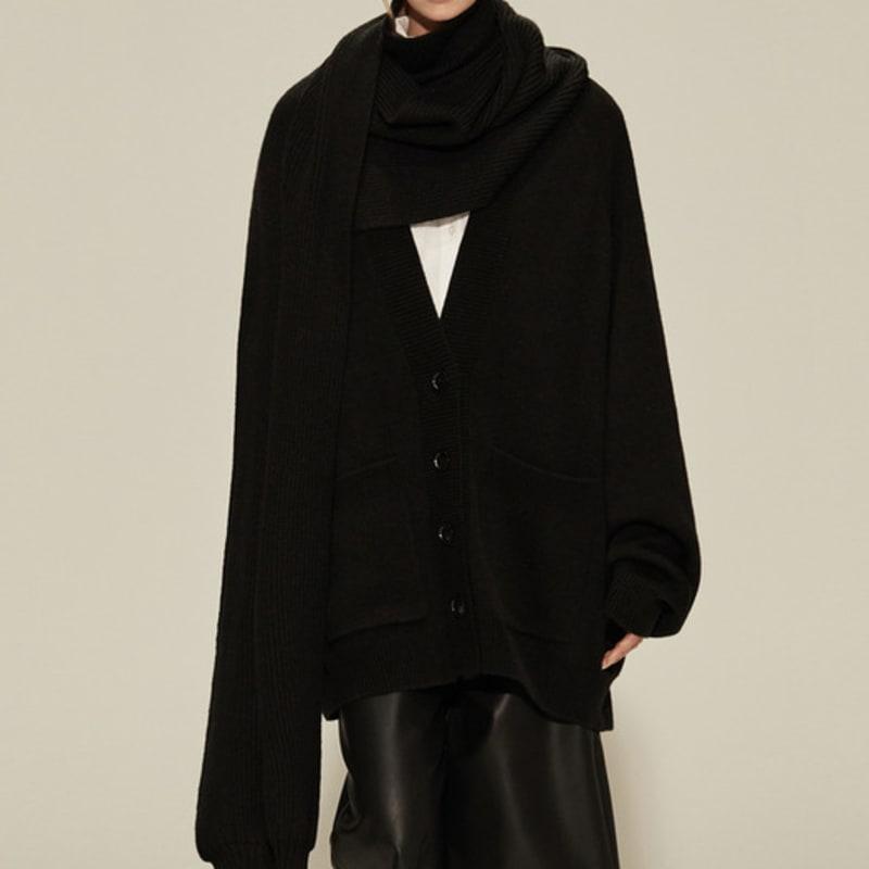 

RIDIFI Wool Turtleneck Knit Scarf (black) FREE