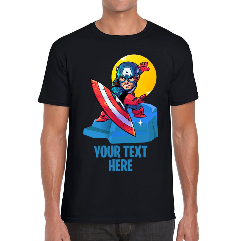 Personalised Captain America Unisex Mens T Shirt Womens Tops Tees S